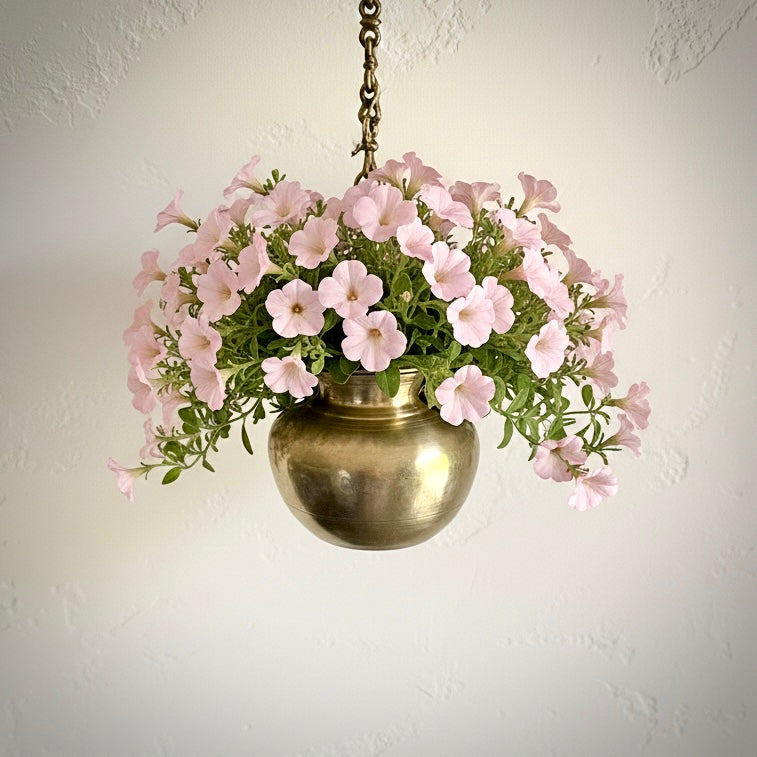 Vintage Hanging Brass Pot