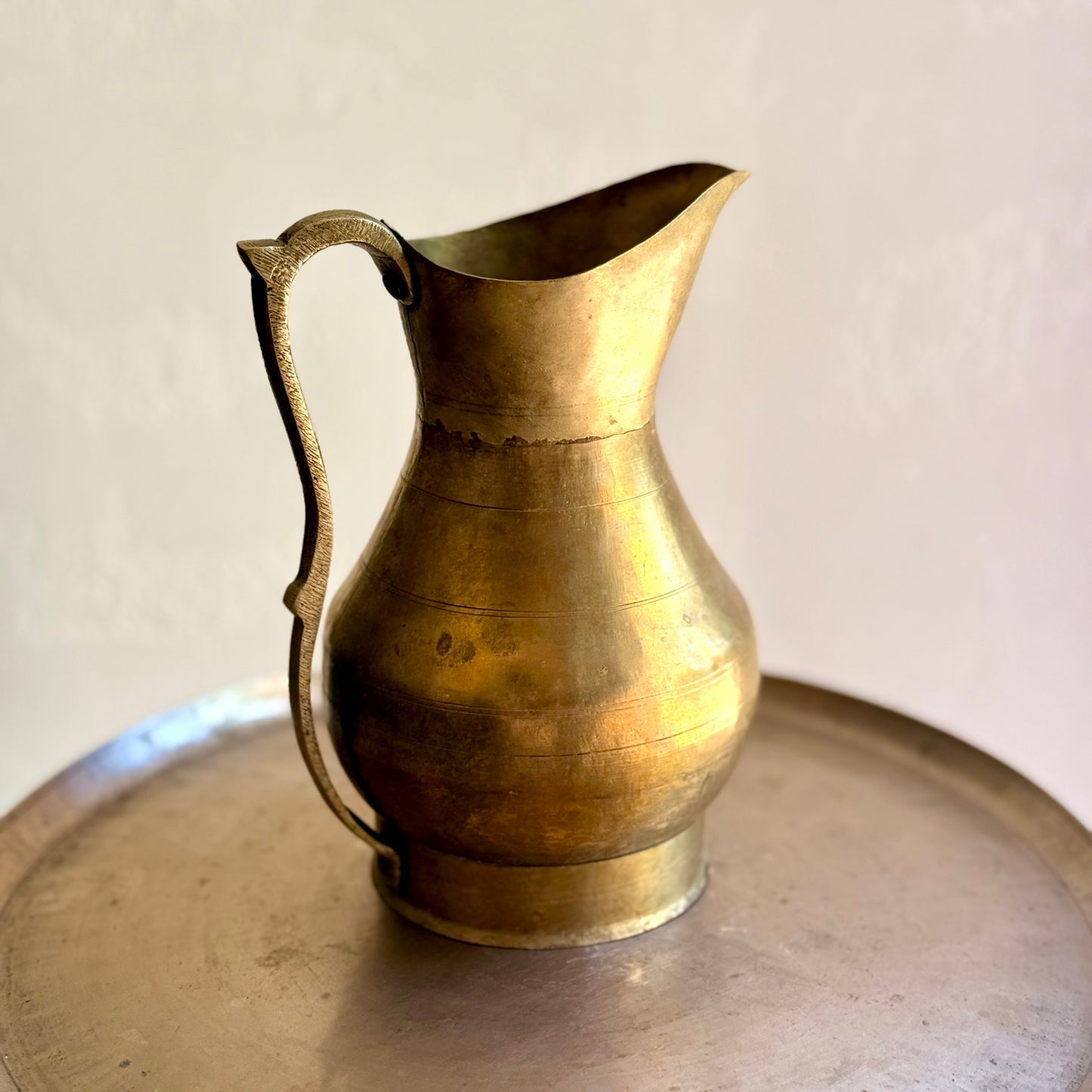 Vintage Handcrafted Brass Water Jug