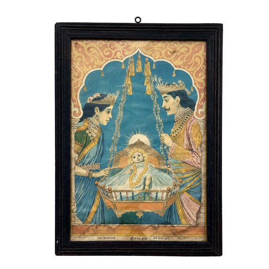 ‘Shri Ram Janma’ Raja Ravi Varma Lithograph Print