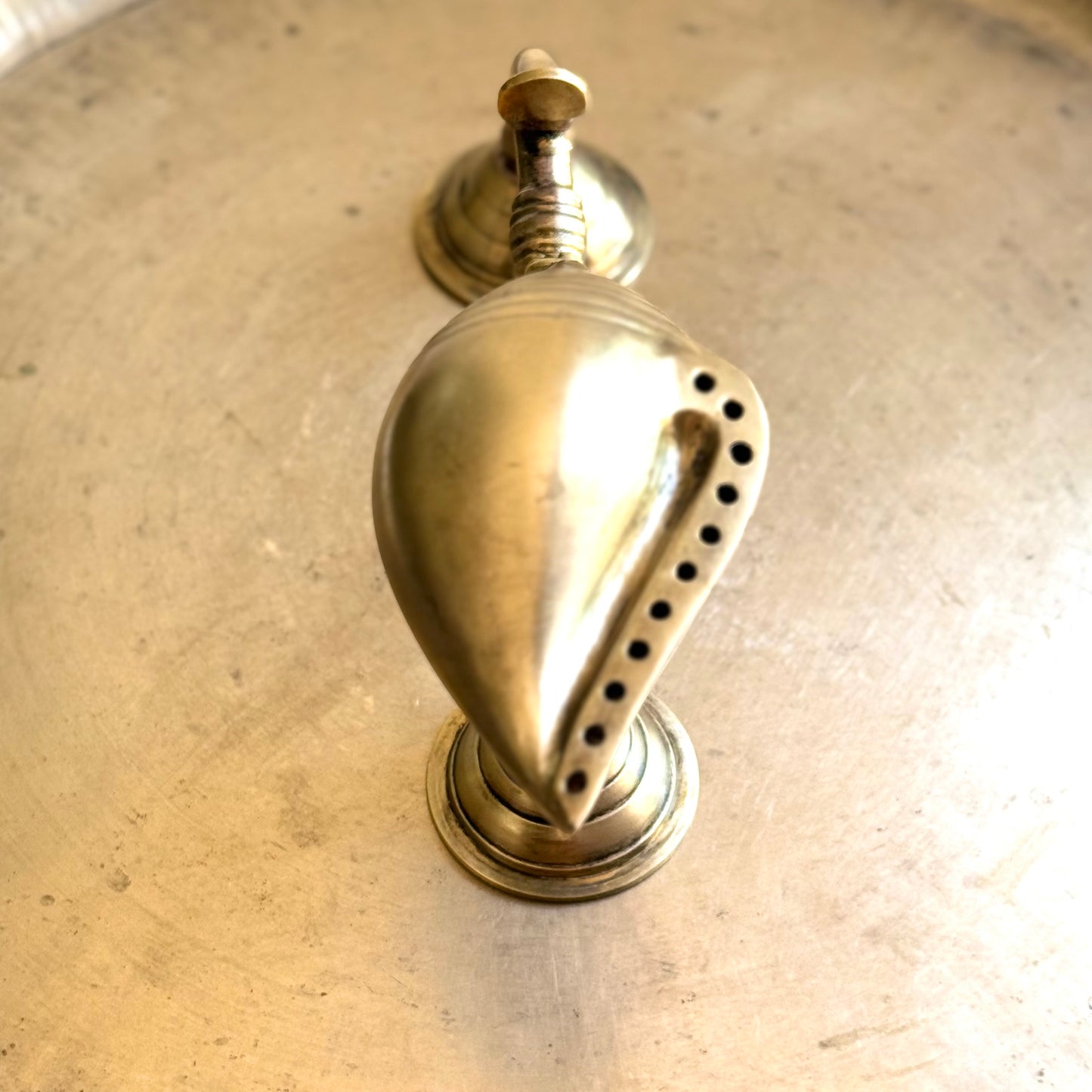 Handcrafted Brass Shankha Incense Holder with Integrated Handle