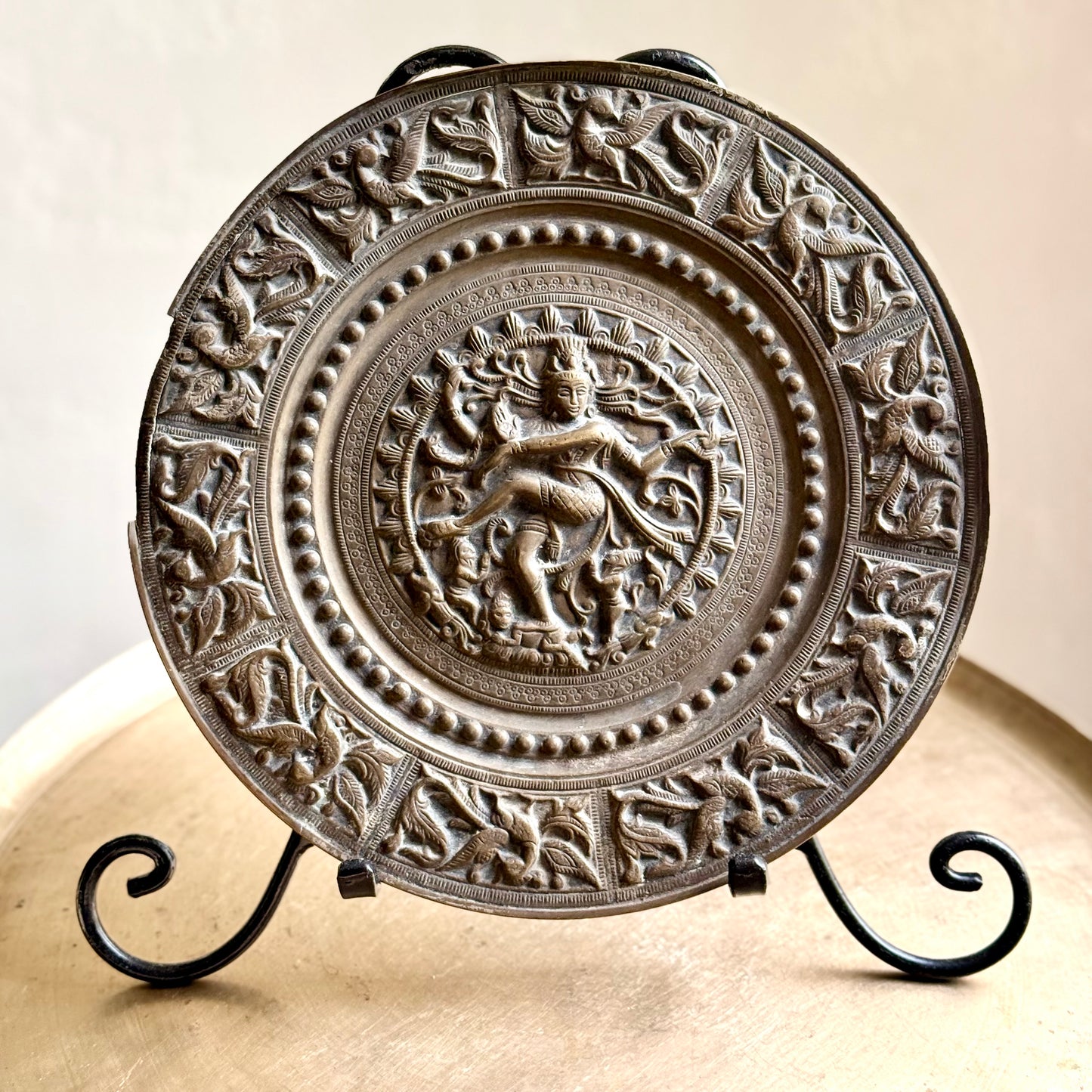Antique Bronze Nataraj Plate - Kerala
