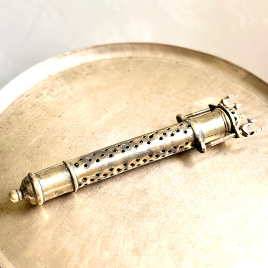 Vintage Brass Jaali Mughal Farhman Holder - Rajasthan