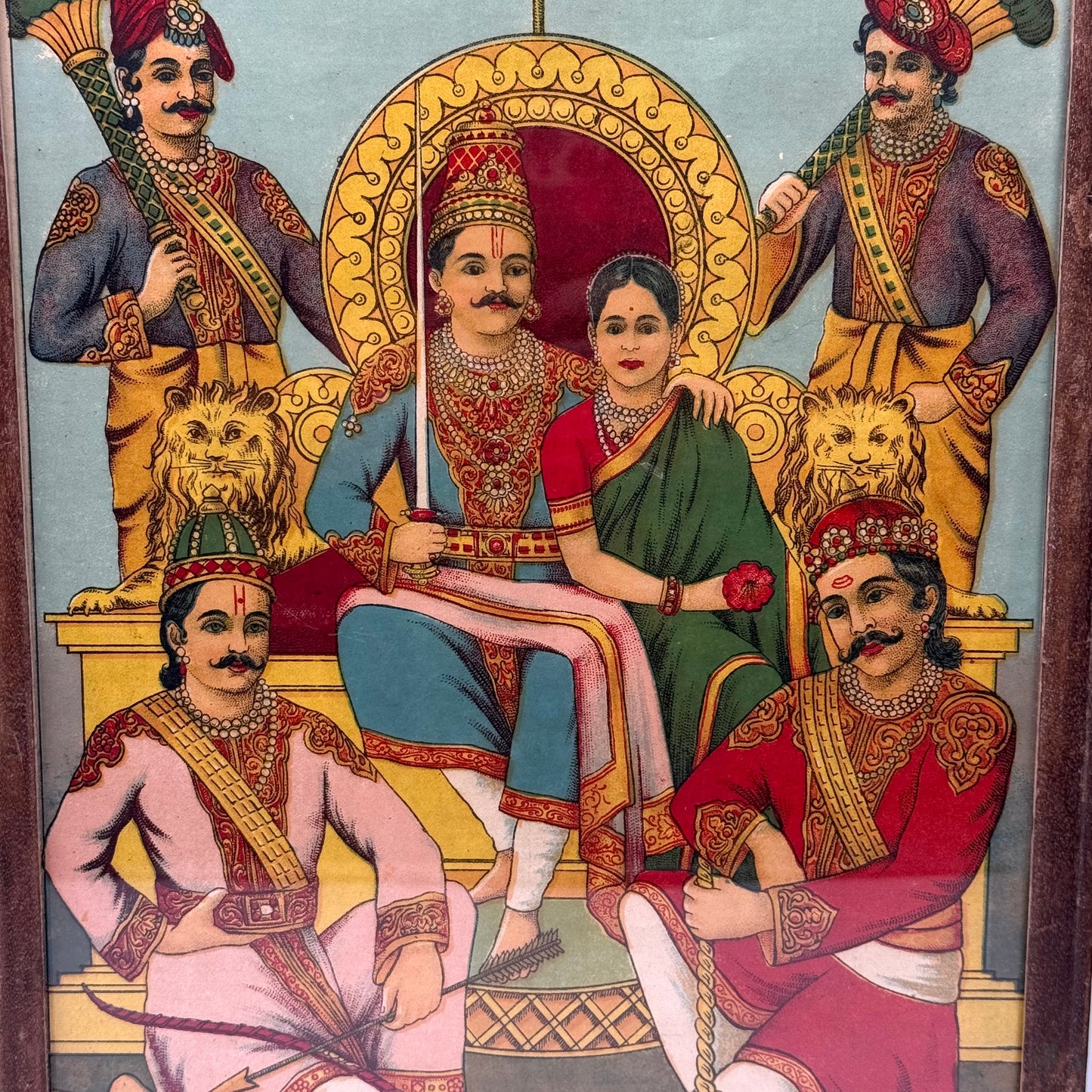 ‘Pandav Sabha’ Raja Ravi Varma Lithograph Print