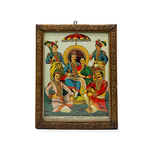 ‘Pandav Sabha’ Raja Ravi Varma Lithograph Print