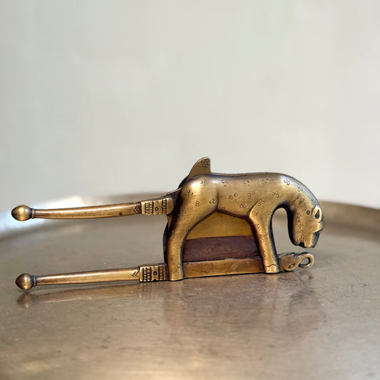 Vintage Brass Tiger Nutcracker