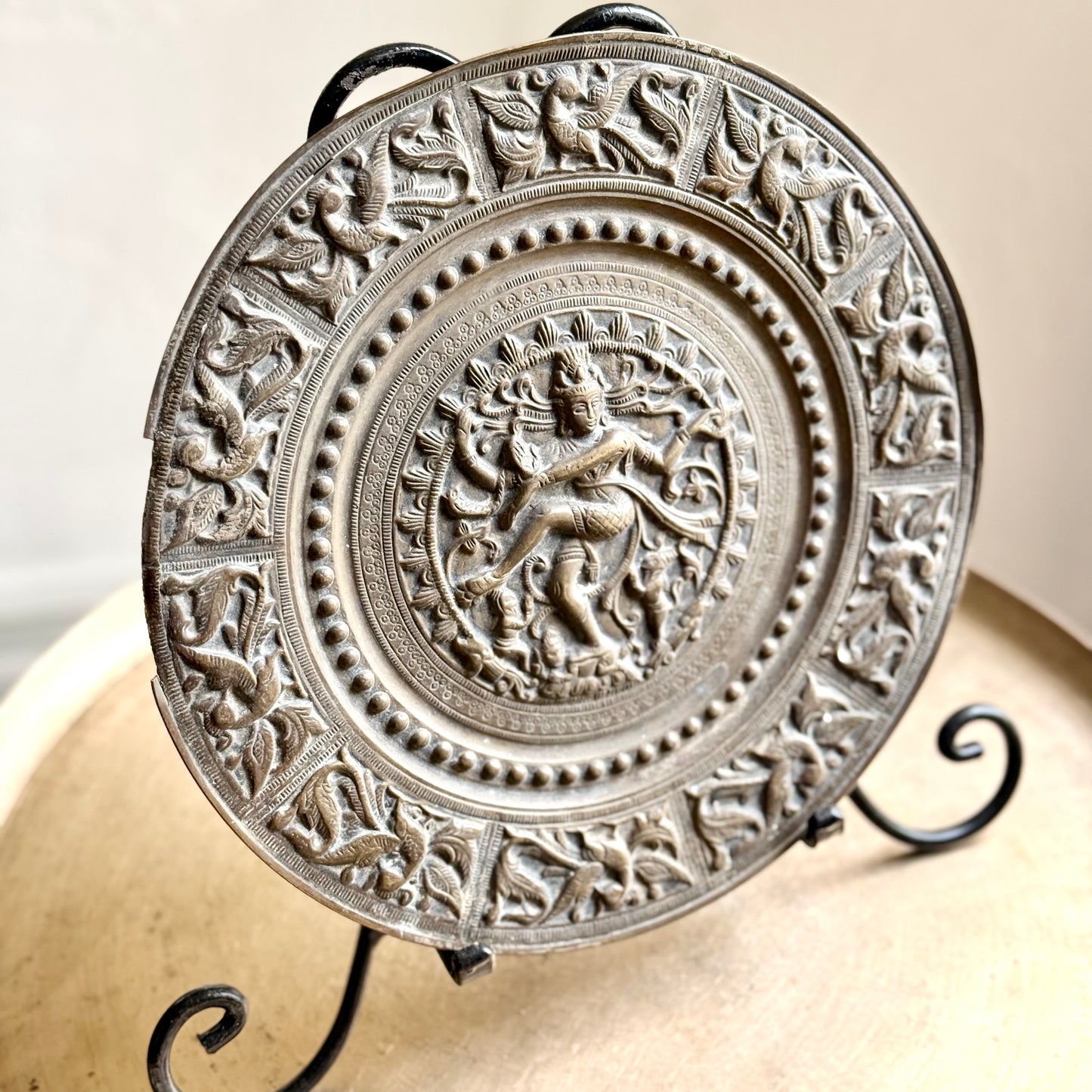 Antique Bronze Nataraj Plate - Kerala
