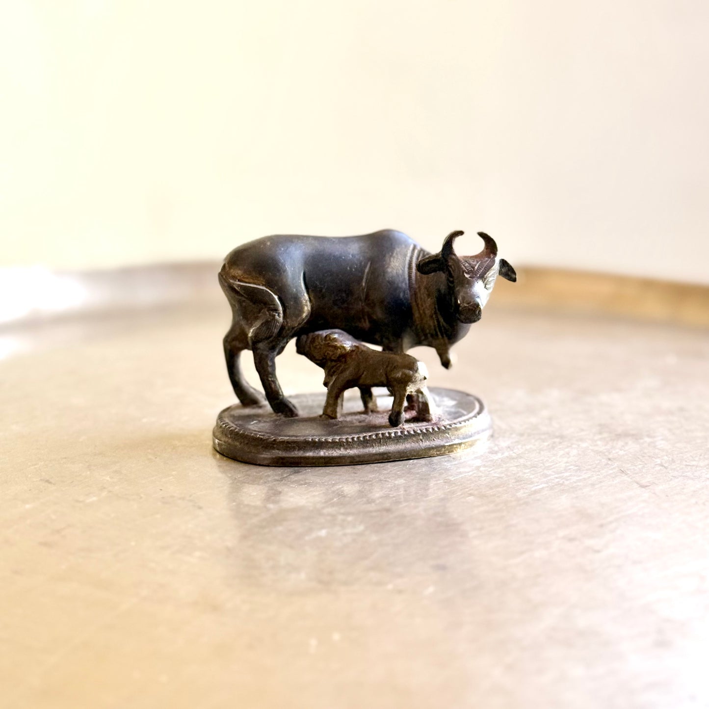 The Sacred Mother: Handcrafted Brass Kamadhenu