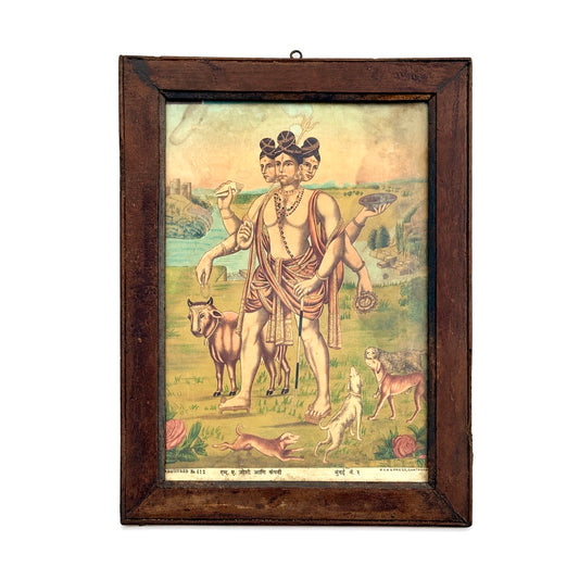 ‘Dattatreya’ Raja Ravi Varma Lithograph Print