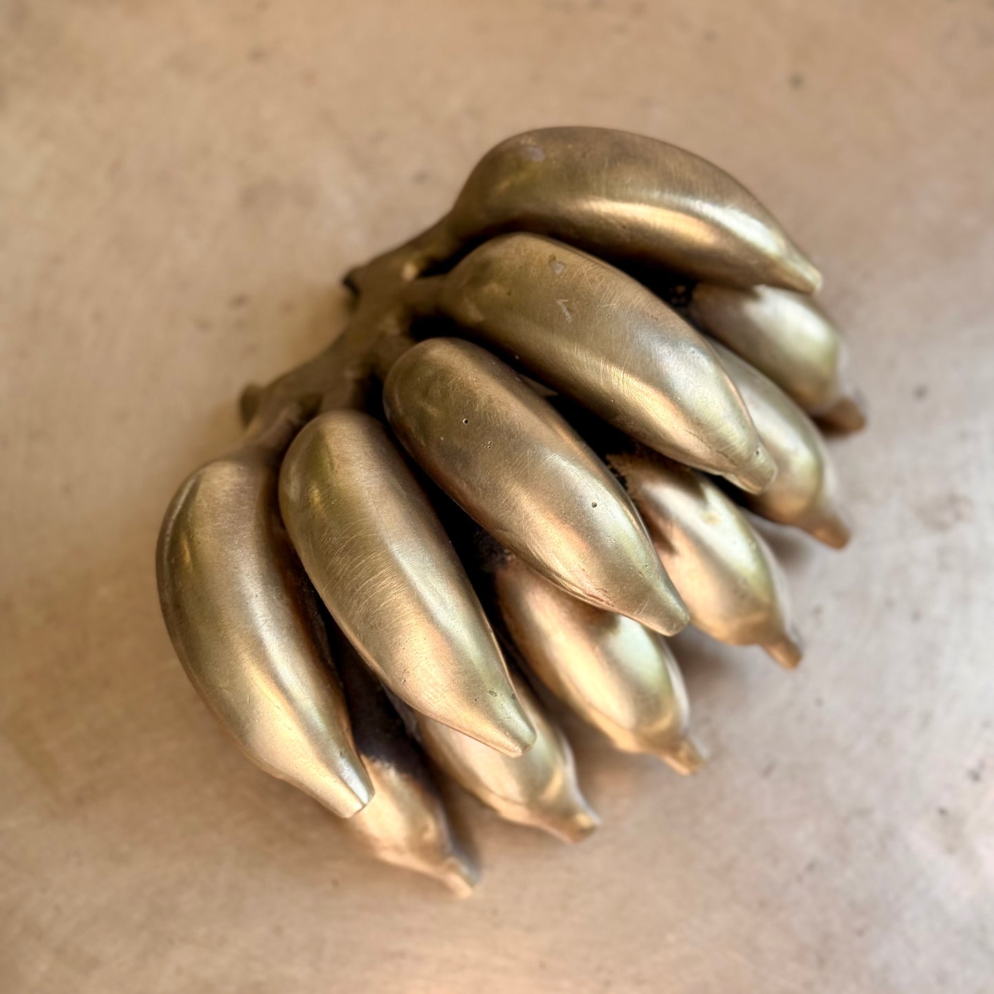 Brass Banana Bunch Sculpture