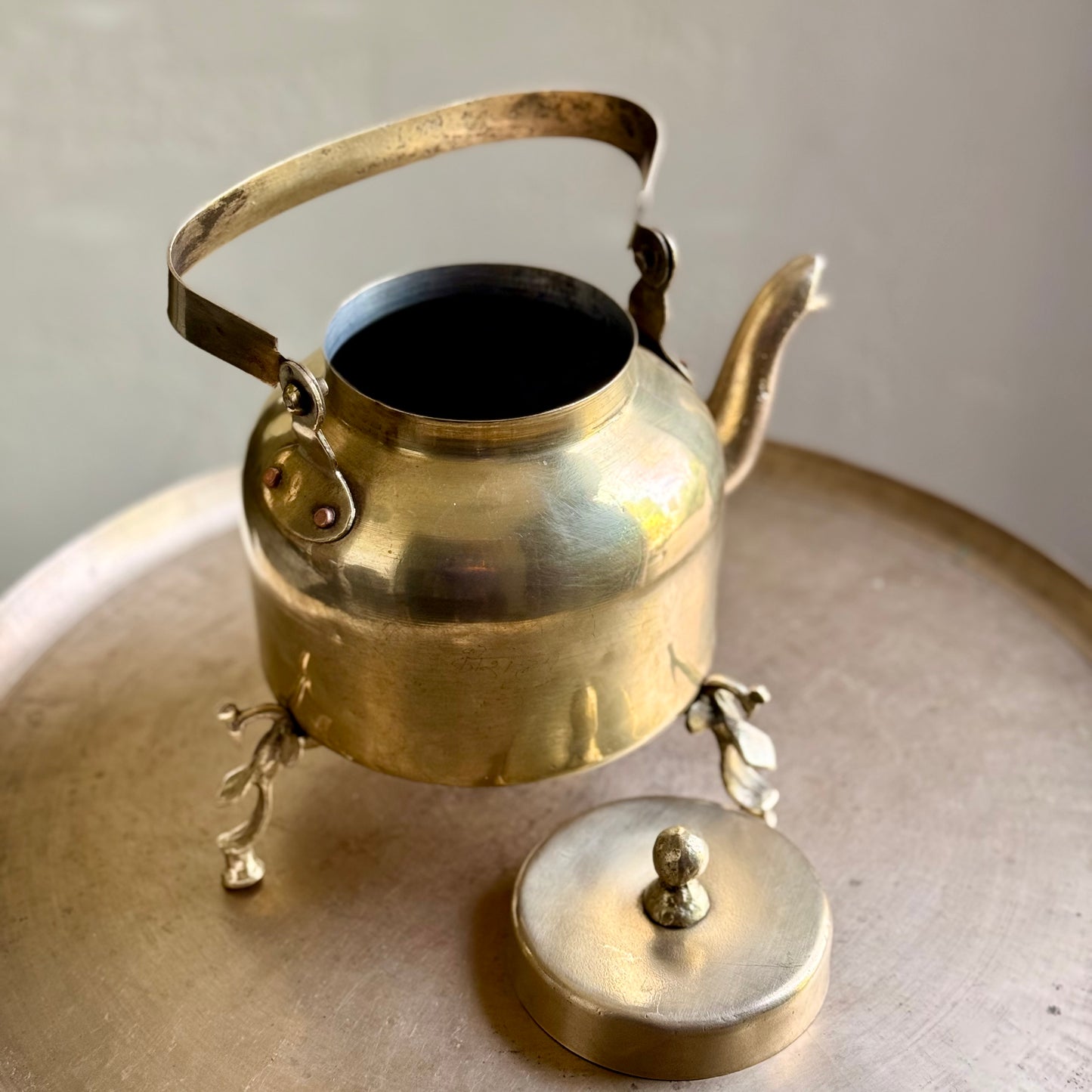 Vintage Brass Tea Kettle