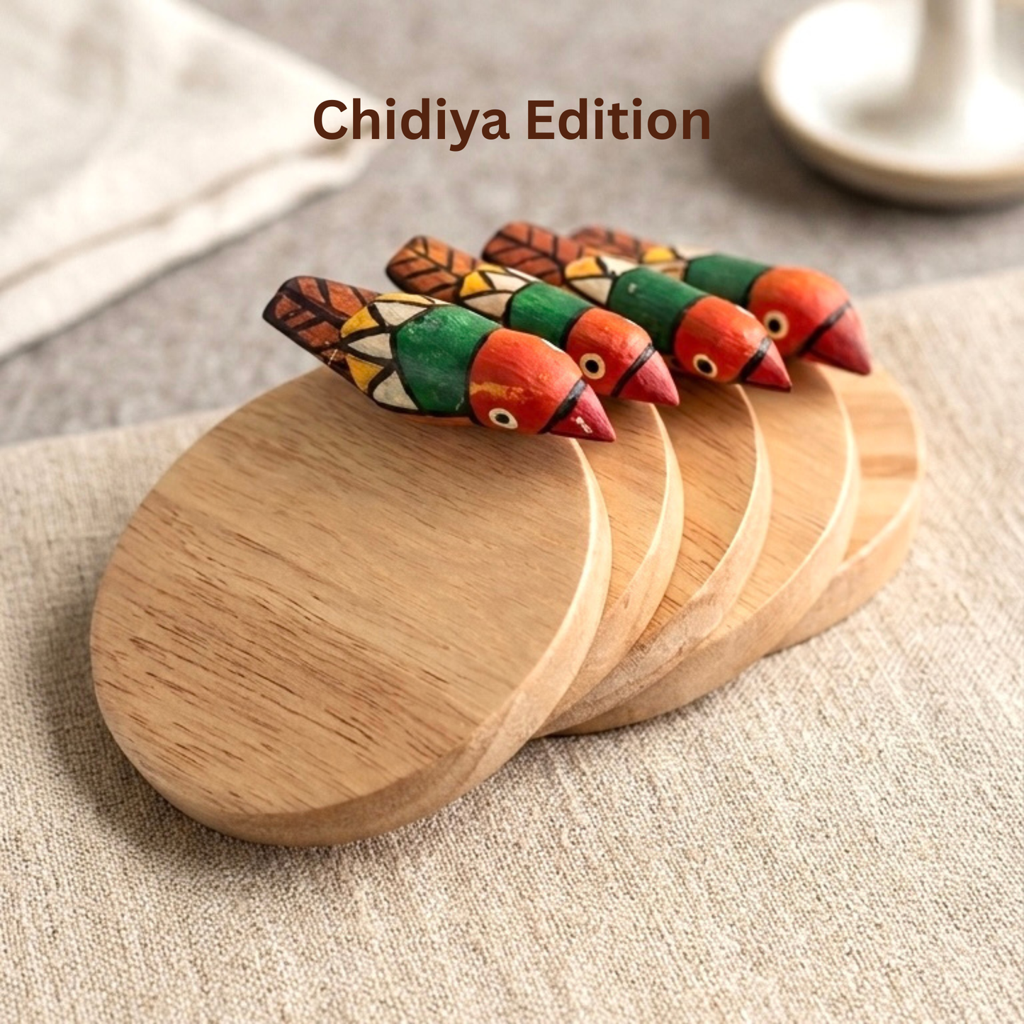 ‘Pankhi’ Coasters (Set of 2) by Veer Singh