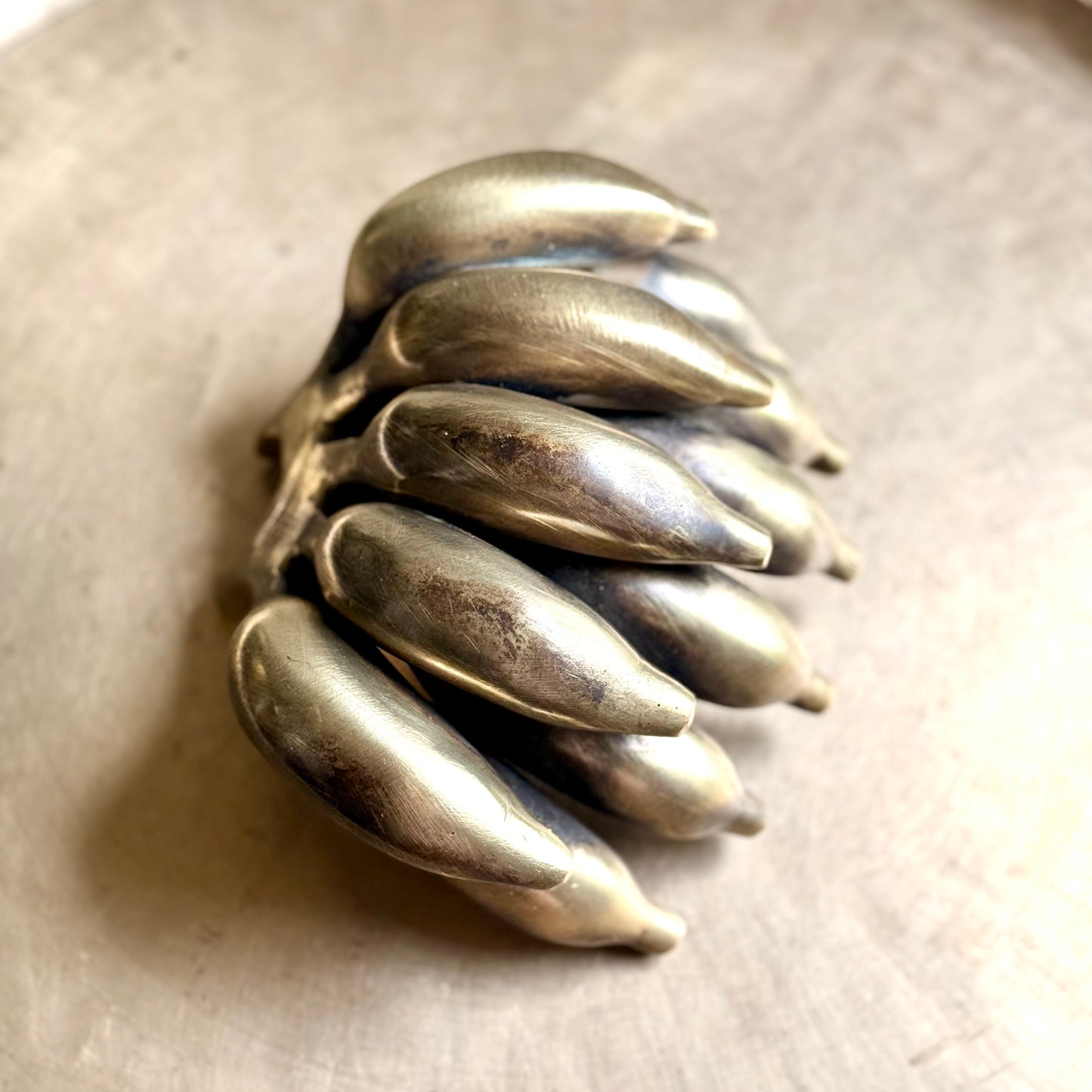 Brass Banana Bunch Sculpture