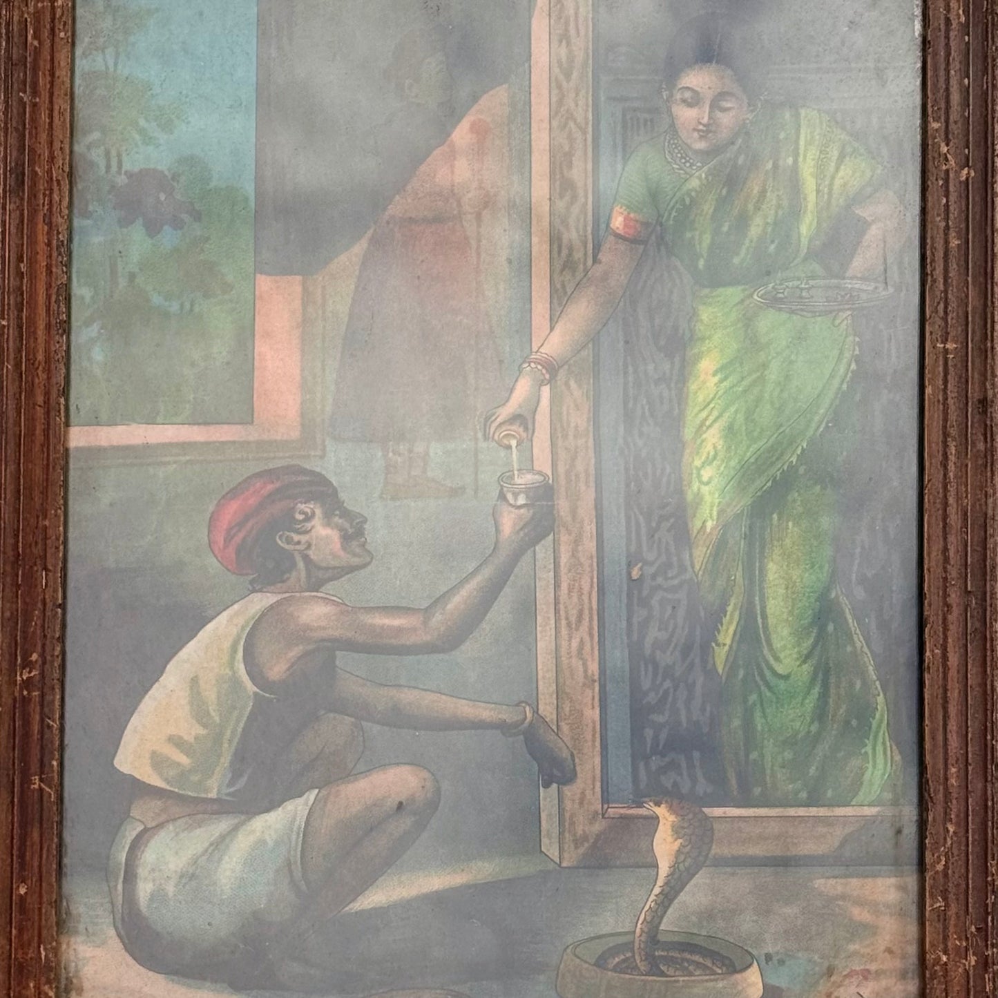 ‘Naag Pujan’ Raja Ravi Varma Lithograph Print