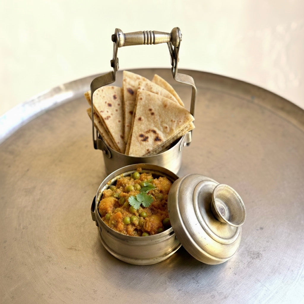 Vintage Brass Mini Tiffin Box – Rare Collectible