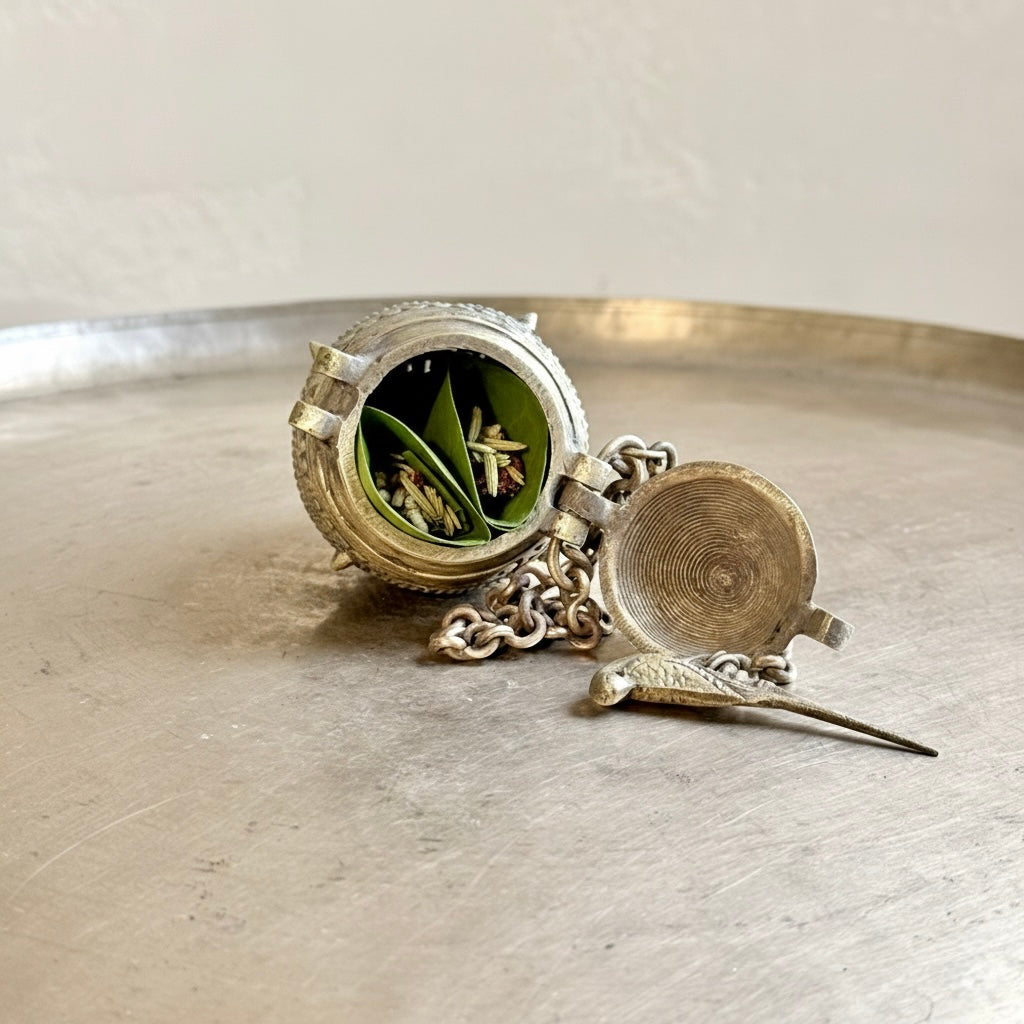 Vintage Brass Lime Box (Chuna Dabbi)