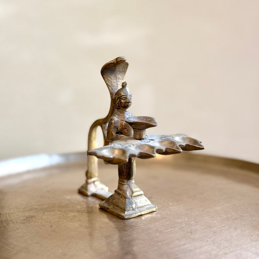 Naag Kanya 5-Wick Brass Aarti Lamp