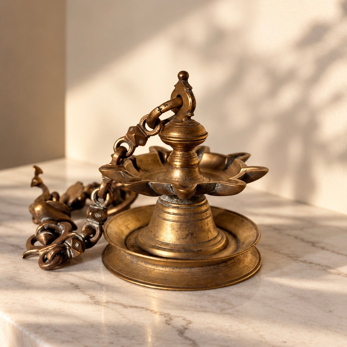 Extremely Rare Nine-Wick Hanging Lamp | South India