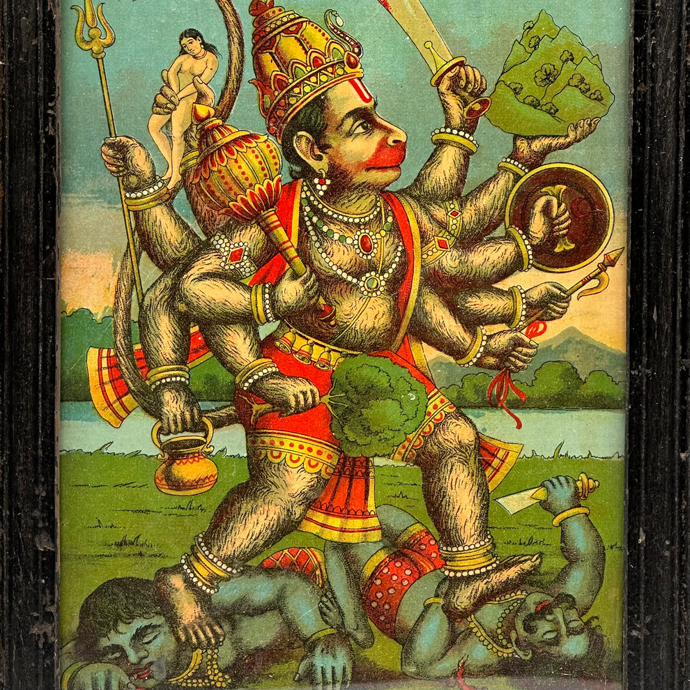 ‘Ahi Mahi Vadh’ Raja Ravi Varma Lithograph Print – 9 Petals - The Studio