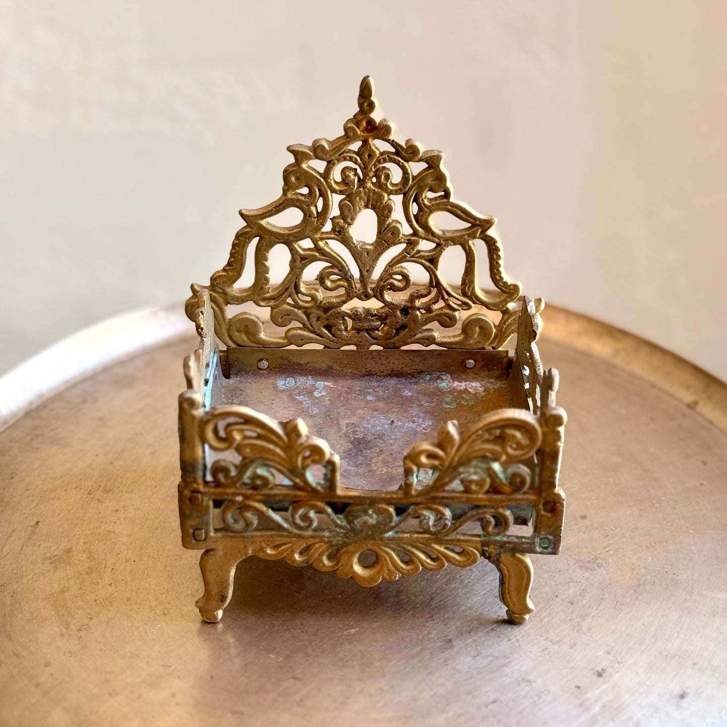 Vintage Brass Singhashan - Rajasthan (Mid 20th Century)