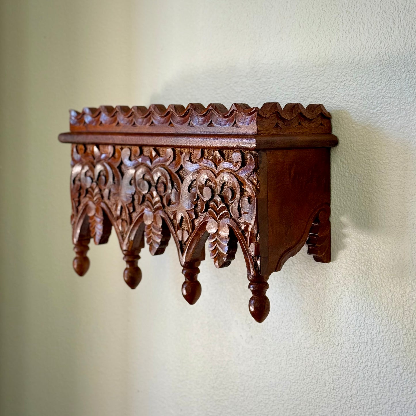‘Raunaq’ Handcarved Wooden Wall Shelf