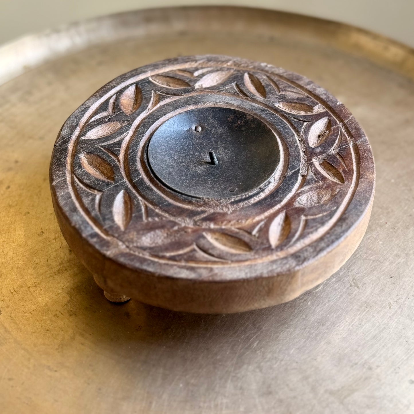 Assorted Old Wood Chowki Candle Stand