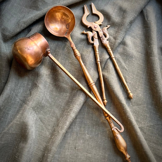 Vintage Brass Kitchen Utensil Set