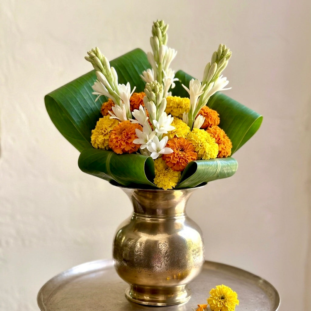 Vintage Brass ‘Kamal’ Vase