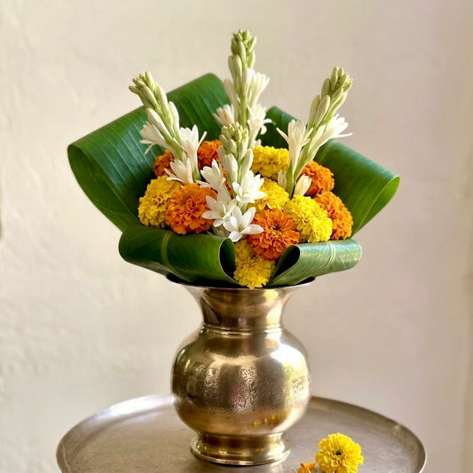 Vintage Brass ‘Kamal’ Vase