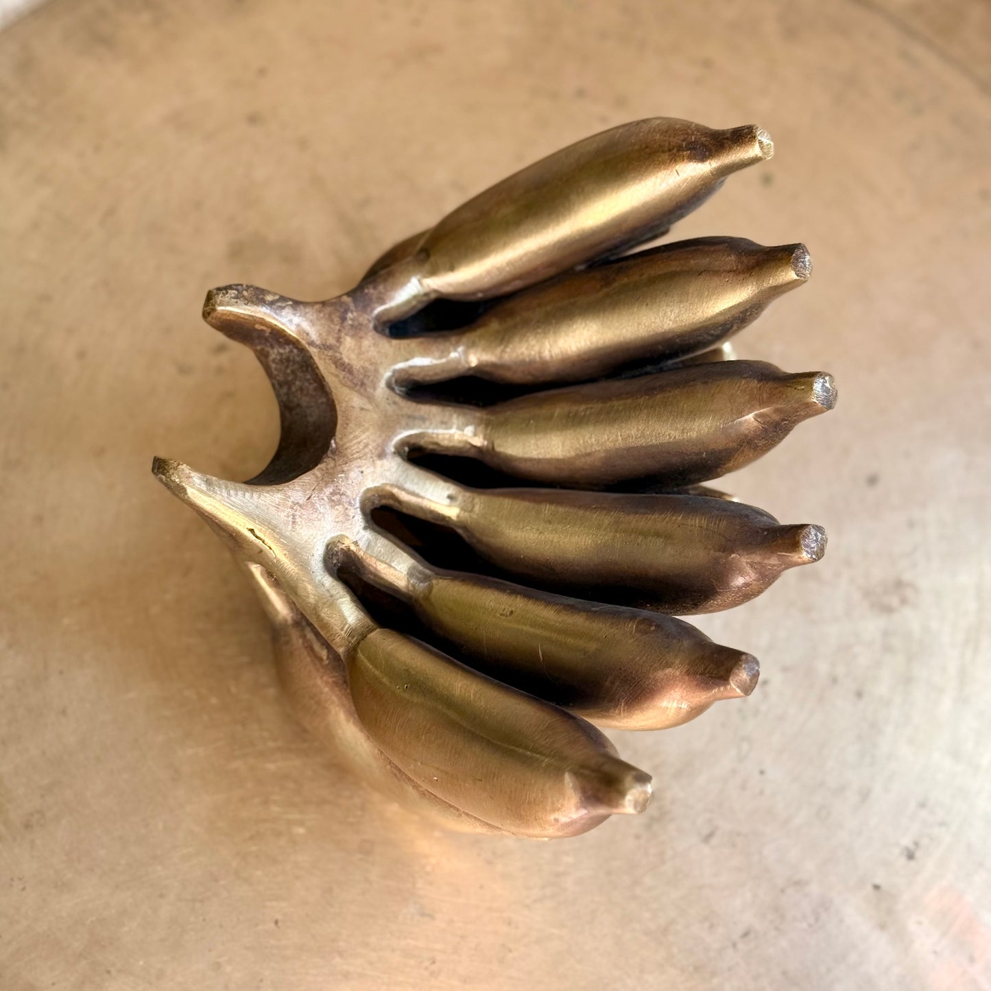 Brass Banana Bunch Sculpture