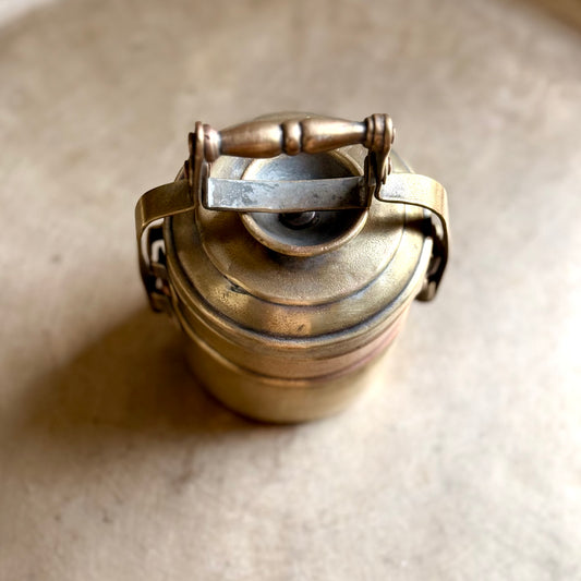 Vintage Brass Mini Tiffin Box – Rare Collectible