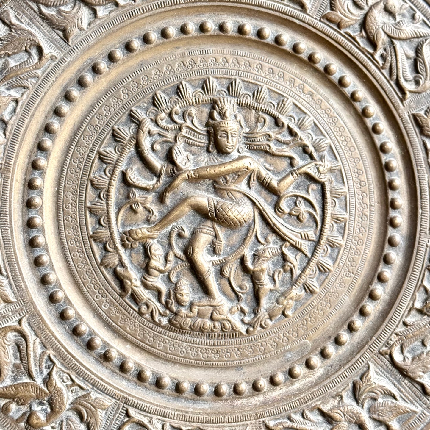 Antique Bronze Nataraj Plate - Kerala
