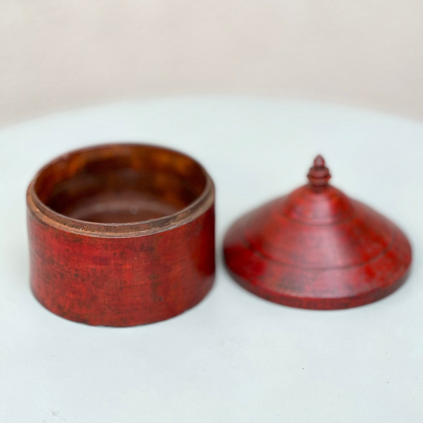 Vintage Wooden Red Tikka Box