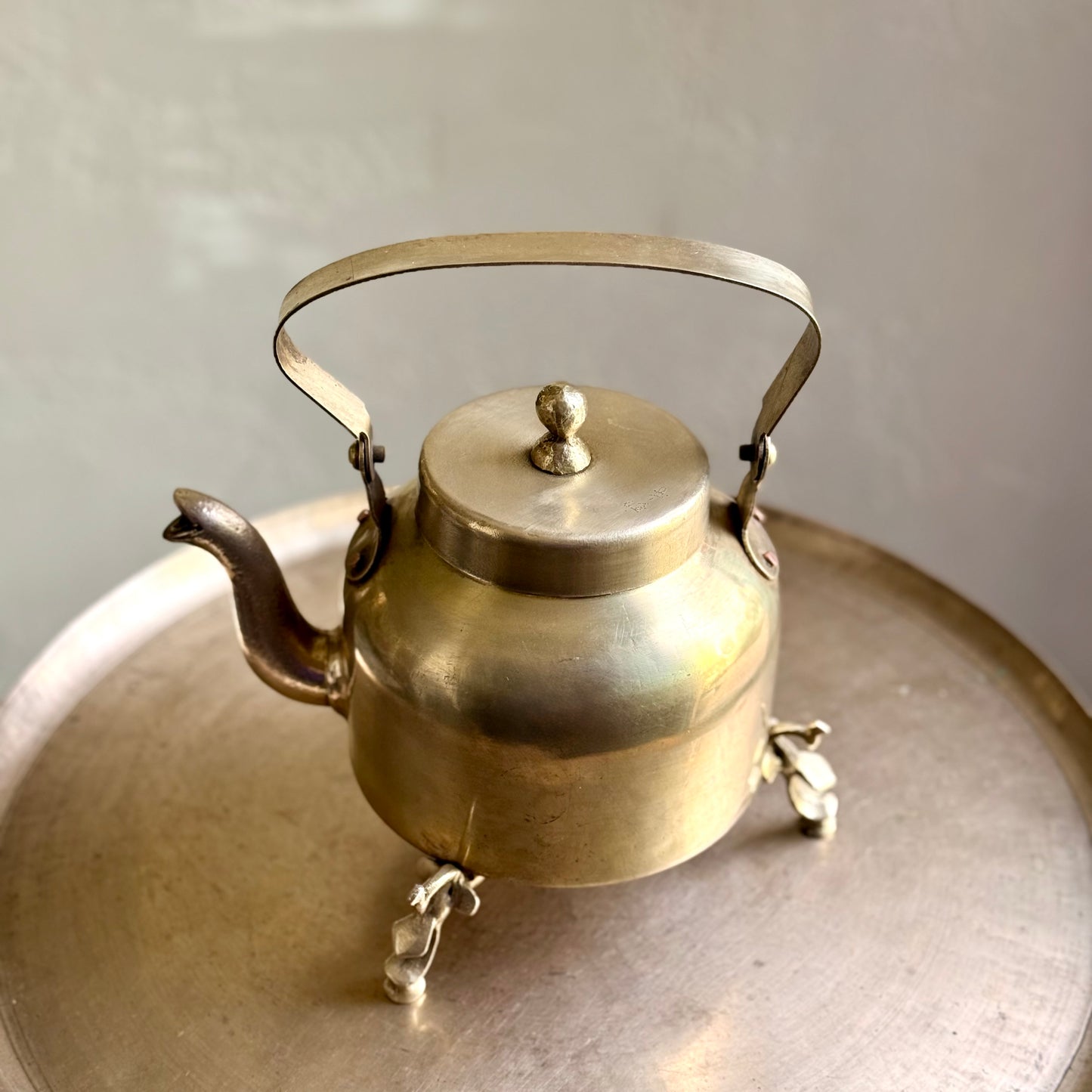 Vintage Brass Tea Kettle