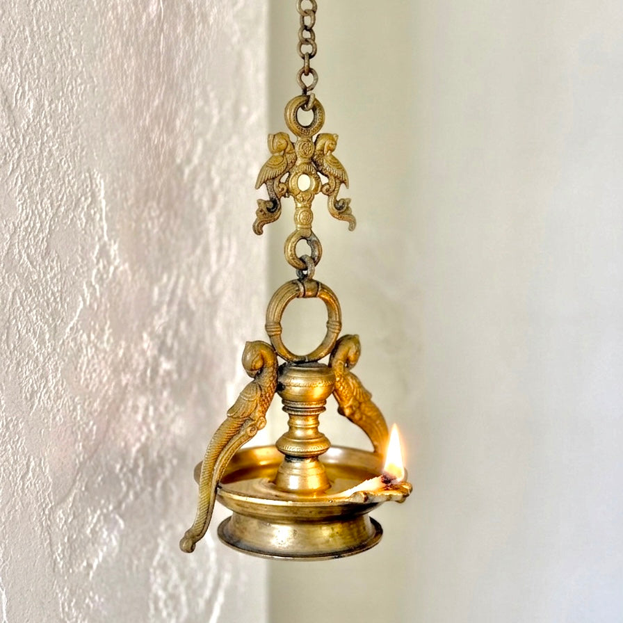 Heritage Twin Parrot Hanging Lamp