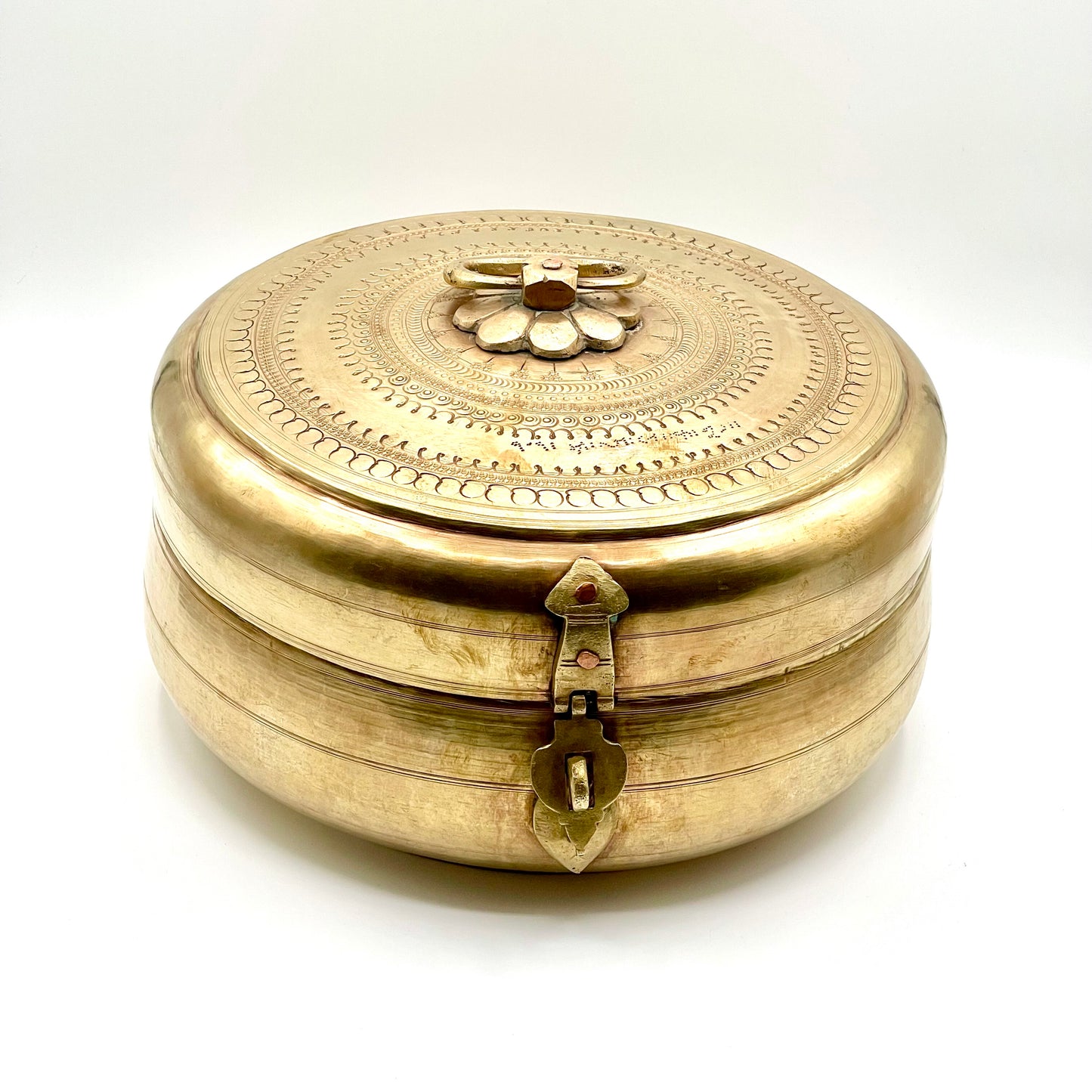 Vintage Brass Chapati Box 11.5”
