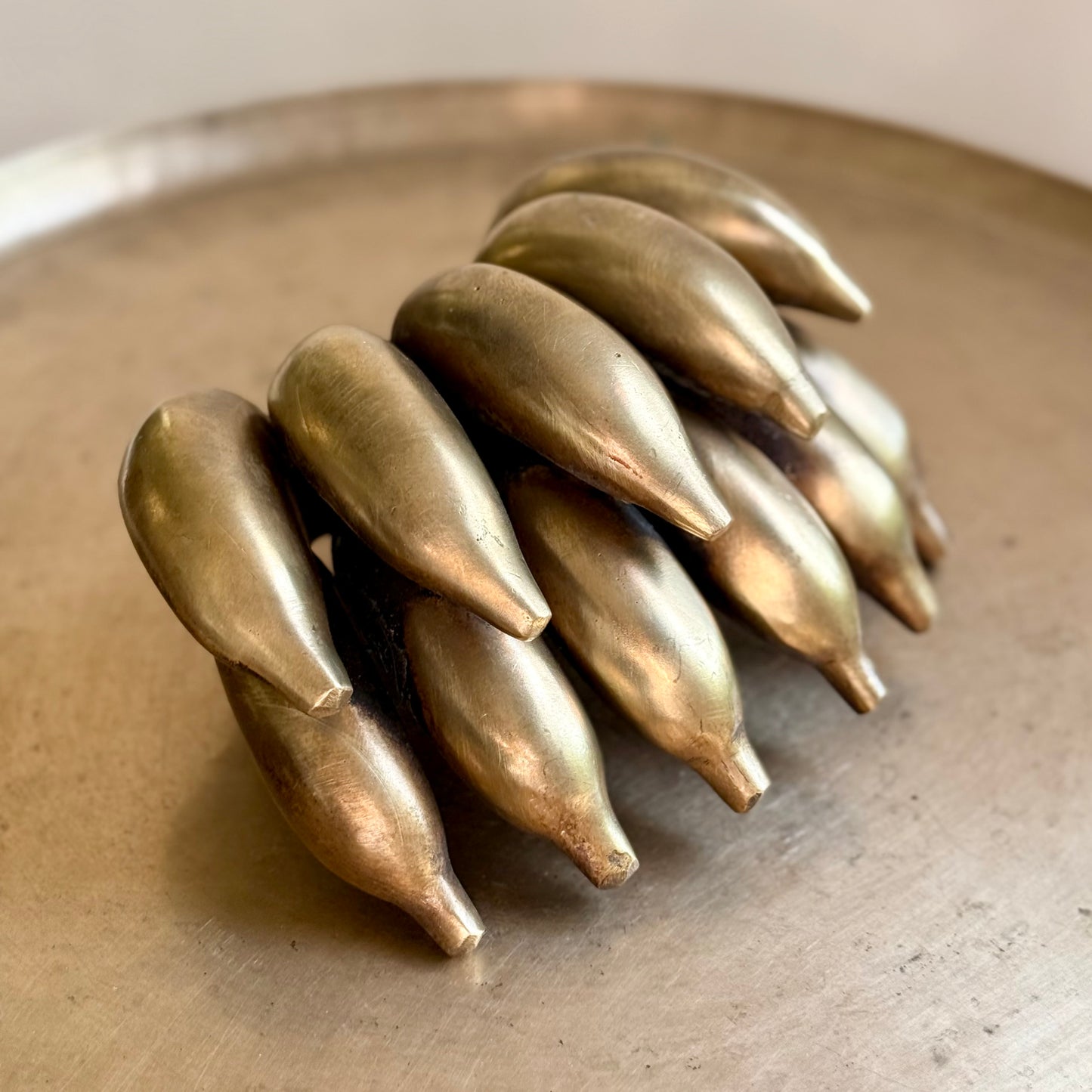 Brass Banana Bunch Sculpture