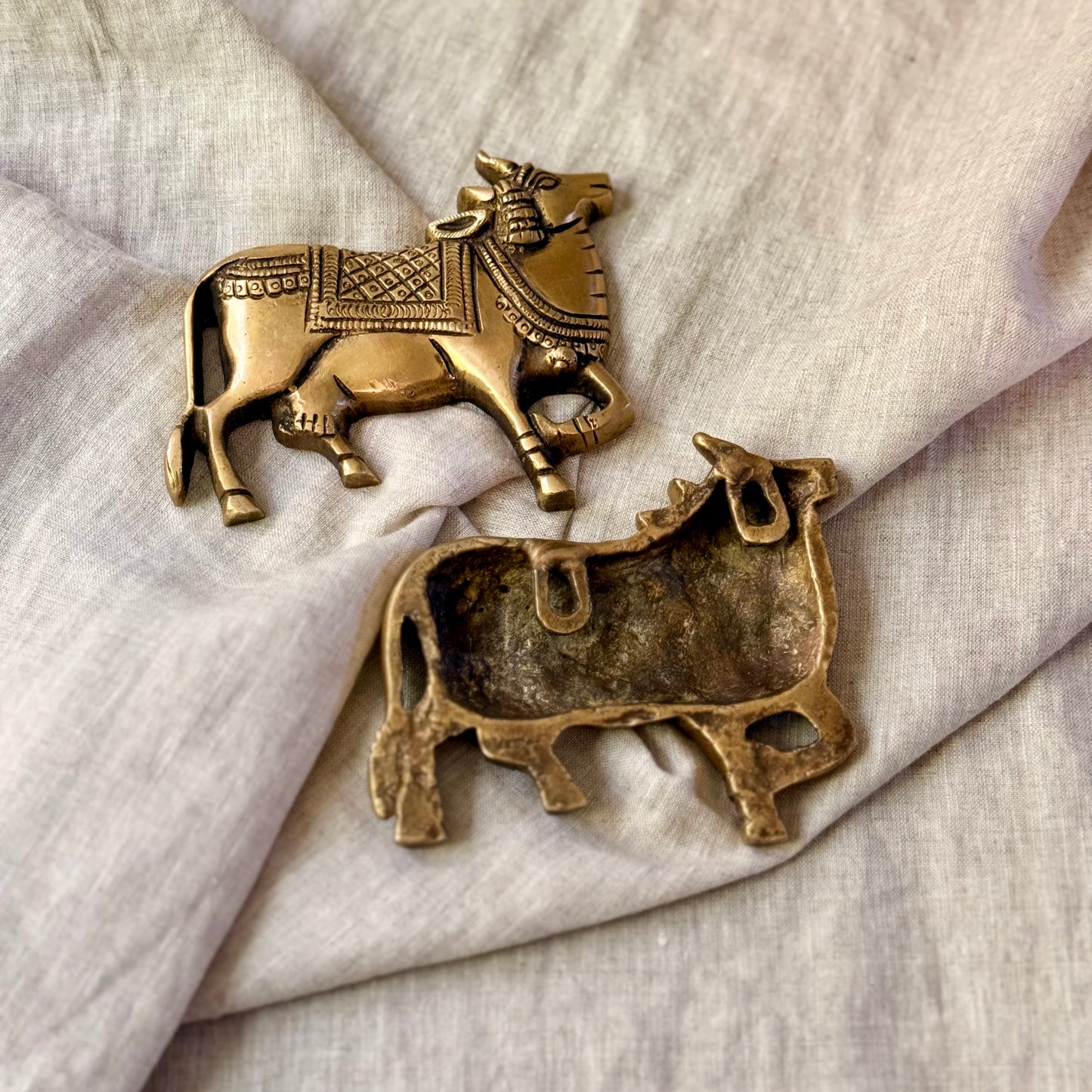Sacred Brass Nandi Pair