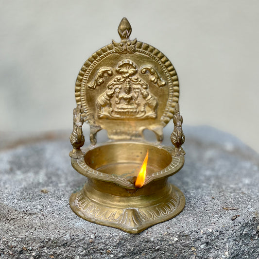 Gajalakshmi Oil Lamp with Annapakshi