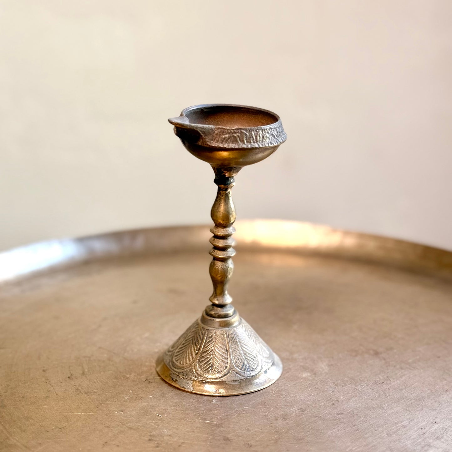  Pair of Brass Bowl Lamps
