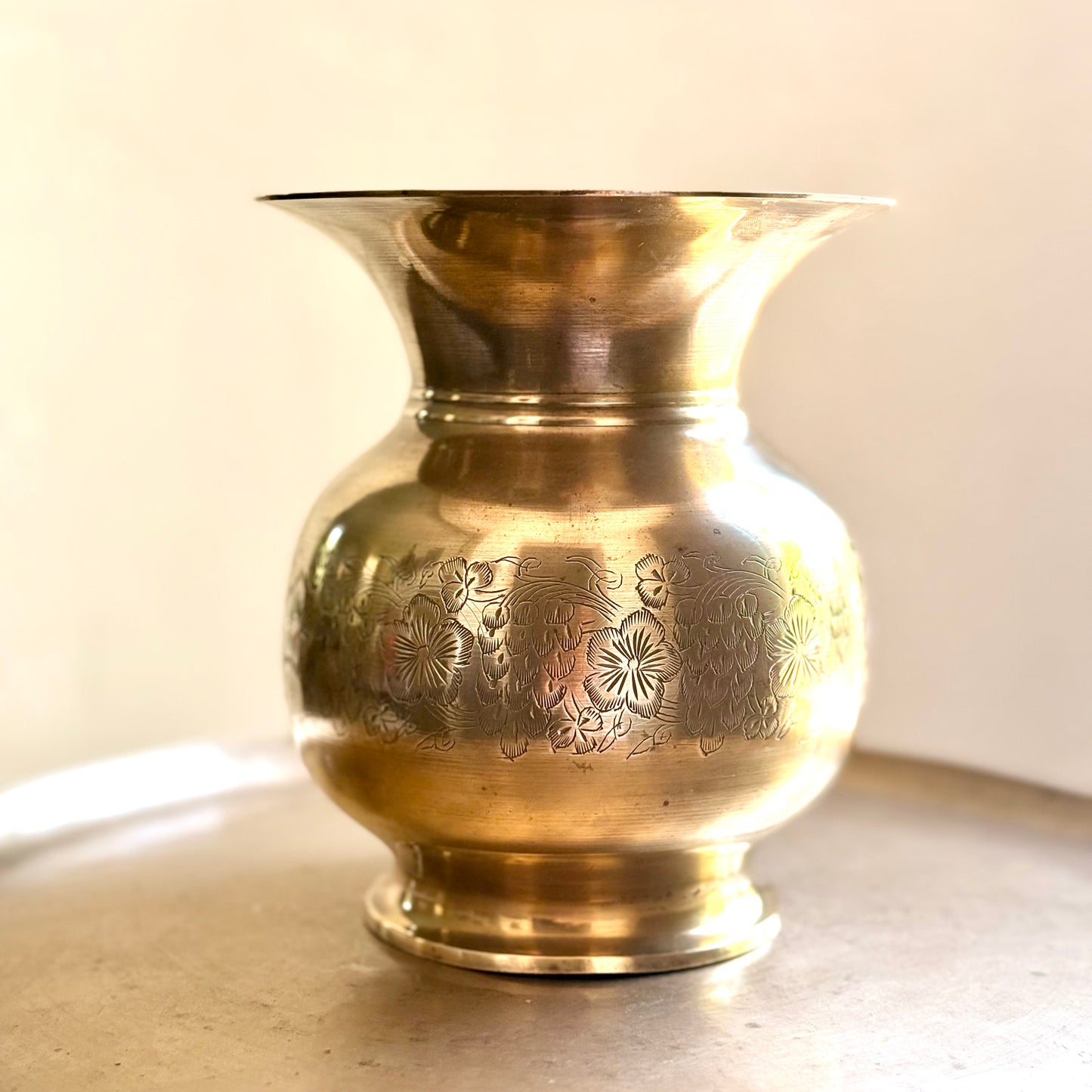 Vintage Brass ‘Kamal’ Vase