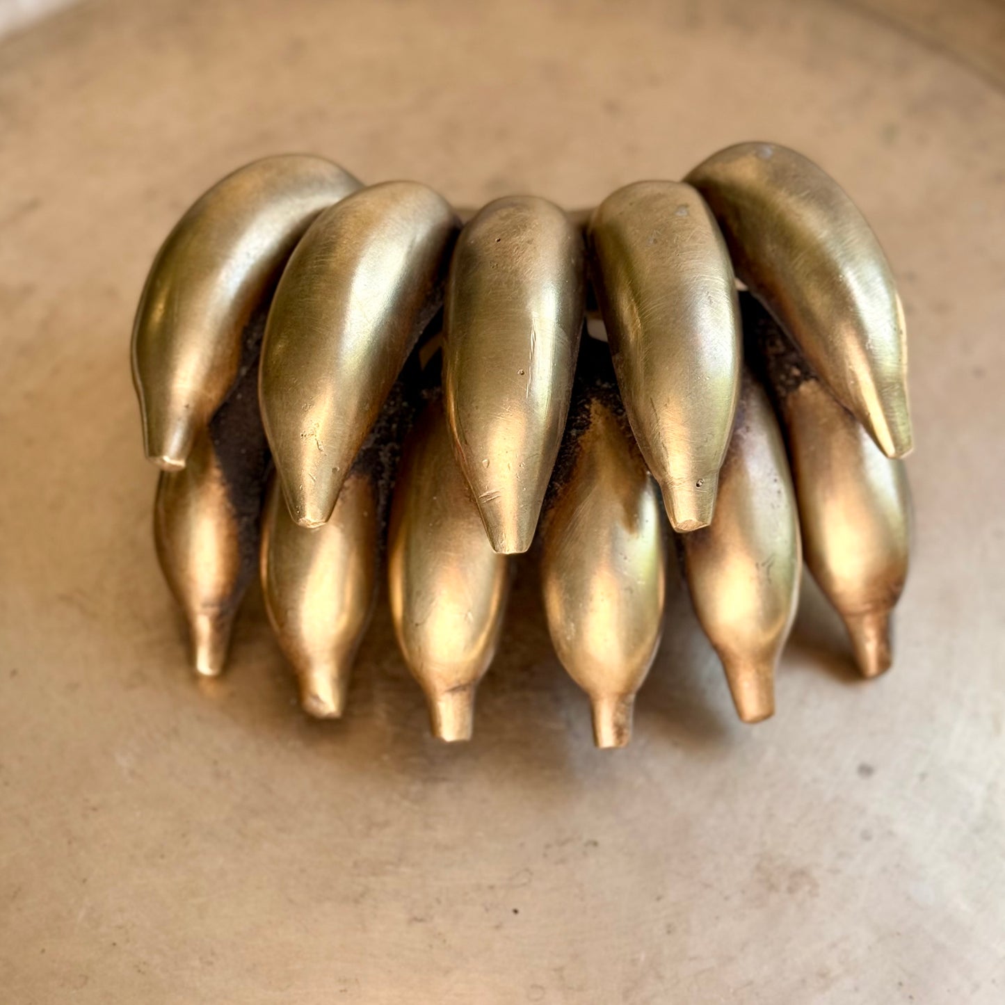 Brass Banana Bunch Sculpture