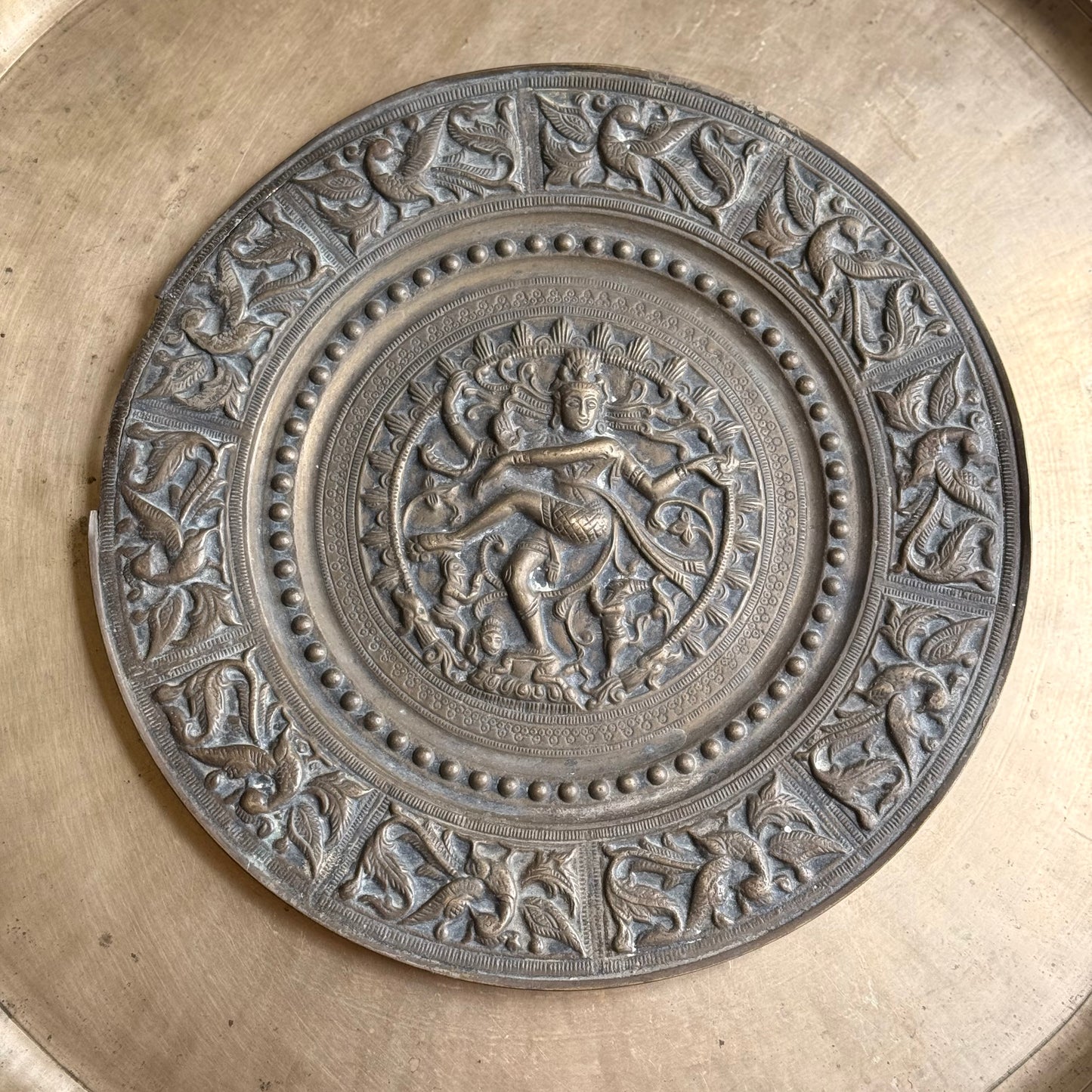 Antique Bronze Nataraj Plate - Kerala