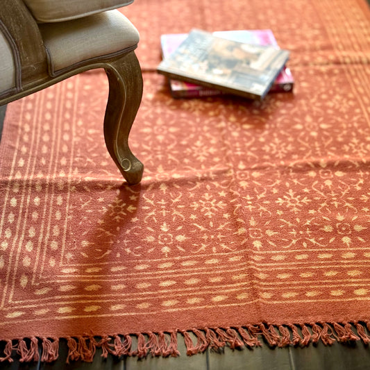 ‘Yasmeen’ Dabu Block Print Dhurrie