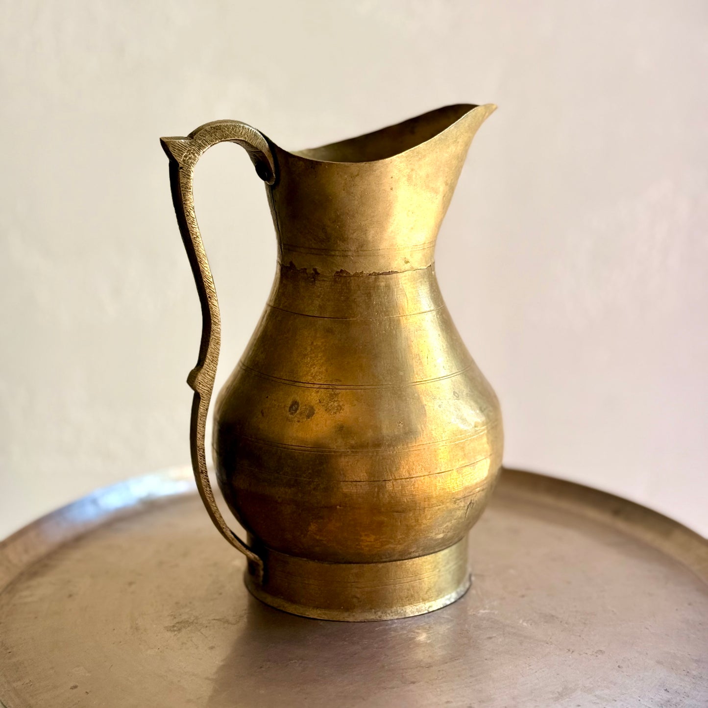 Vintage Handcrafted Brass Water Jug