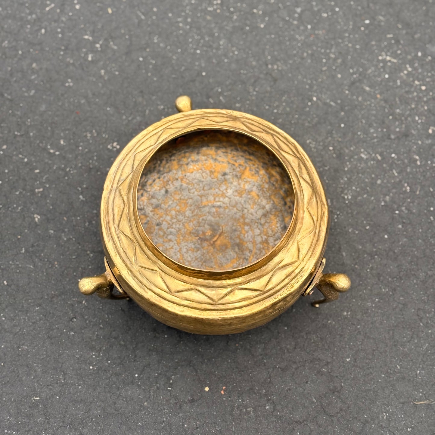 Antique Brass Footed Planter