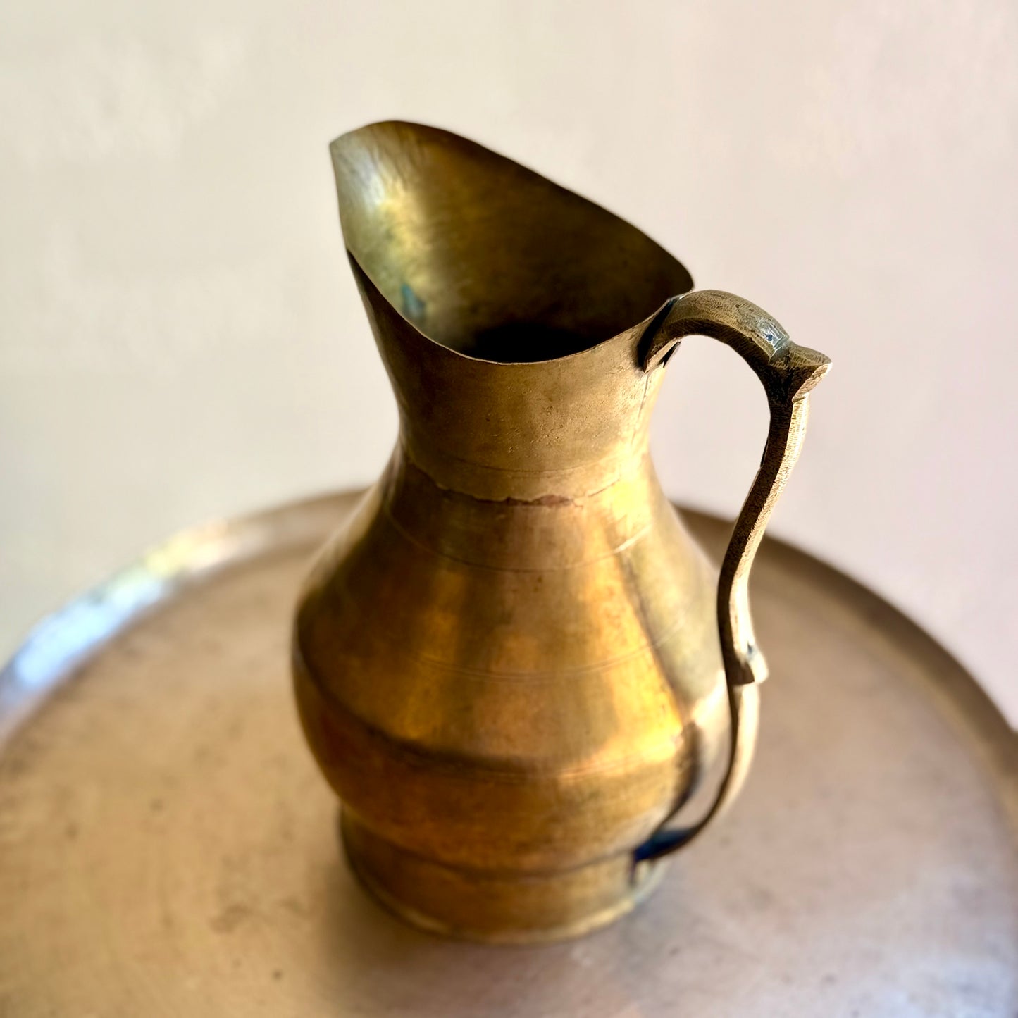 Vintage Handcrafted Brass Water Jug