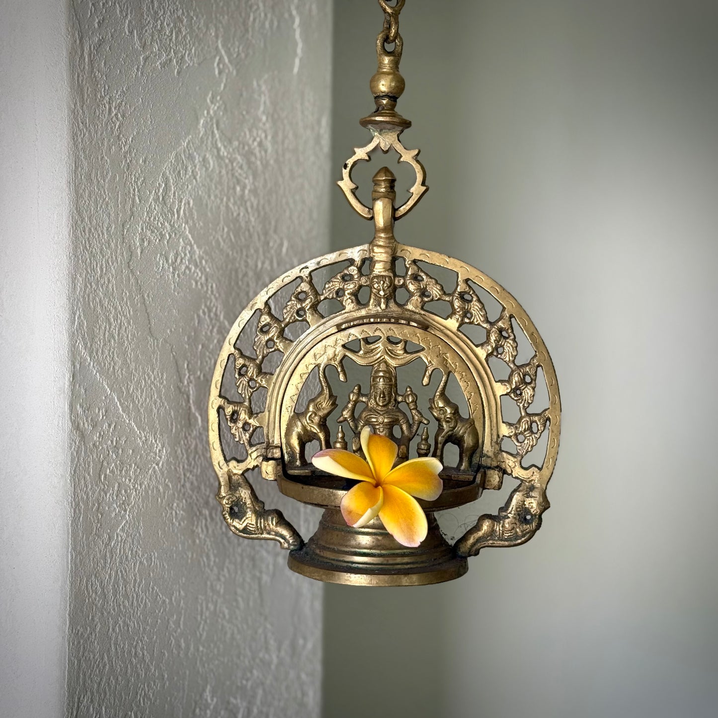 Vintage Gajalakshmi Hanging Oil Lamp