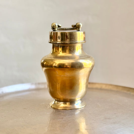 Rare shaped Kamandal (Kooja) with Lid & Handle - Kerala (Mid 20th Century)