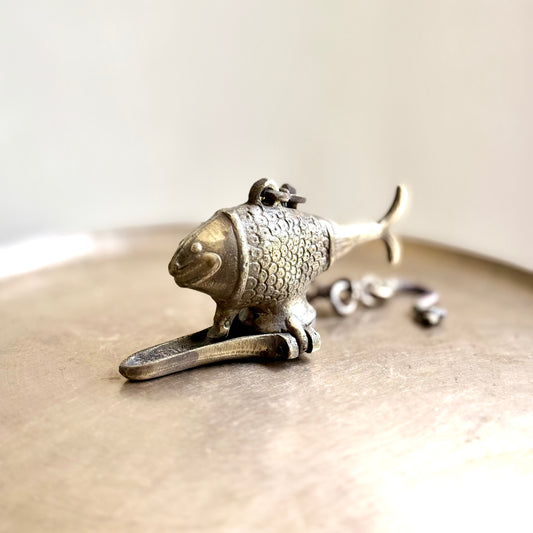 Vintage Fish Shaped Hanging Oil Lamp - Rajasthan
