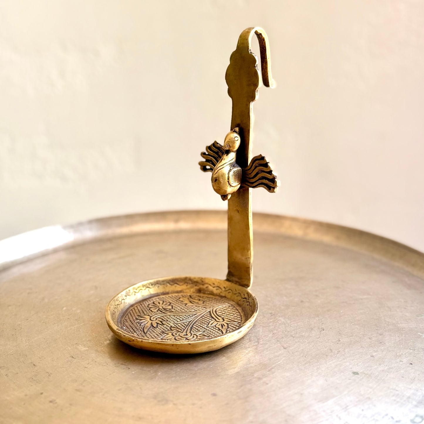 Heritage Brass Candle Stand & Bird Feeder